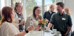 Unterhaltung beim 4. Unterfränkischen Reha-Fachtags