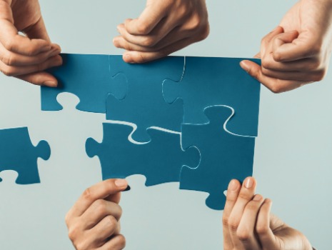 Team fügt Puzzle zusammen