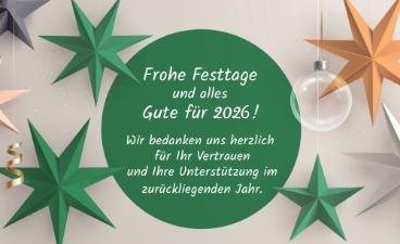 Weihnachtsgruß – Frohe Festtage und alles Gute für 2026