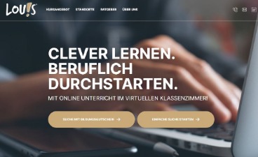 Startseite der LOU!S Webseite Online-Weiterbilden