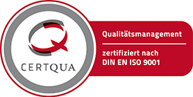Logo: CERTQUA Qualitätsmanagement: zertifiziert: DINISO 9001